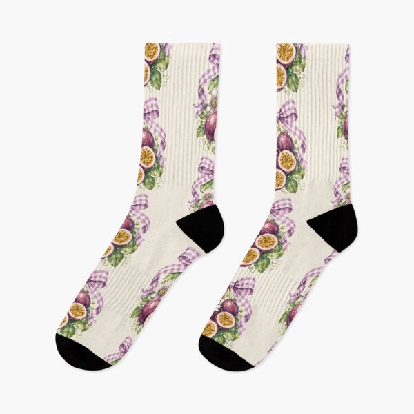 Item preview, Purple Passion Fruit Watercolor Clipart Featuring Lavender Checkered Ribbon and Tropical Passionflower designed and sold by looplandger.
