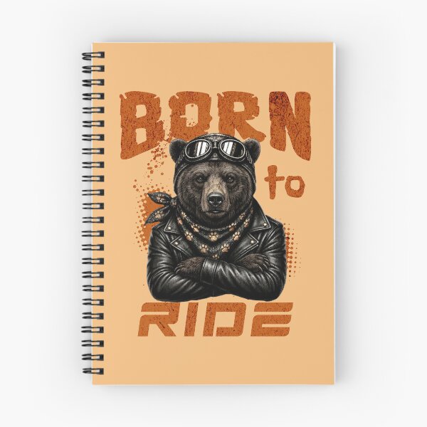 Item preview, Brown Bear Biker Design – Born To Ride Funny Motorcycle Bear Print designed and sold by PixelsPaws.