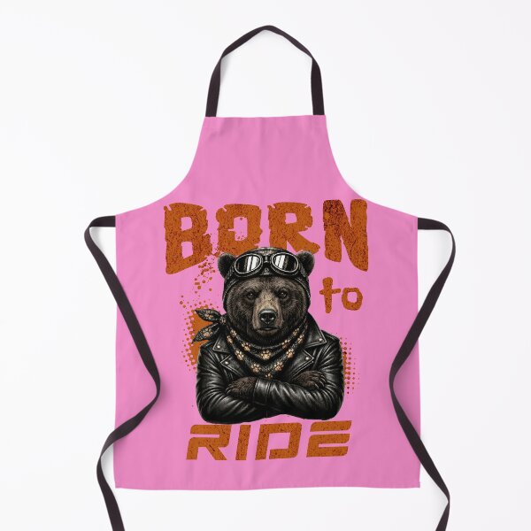 Item preview, Brown Bear Biker Design – Born To Ride Funny Motorcycle Bear Print designed and sold by PixelsPaws.