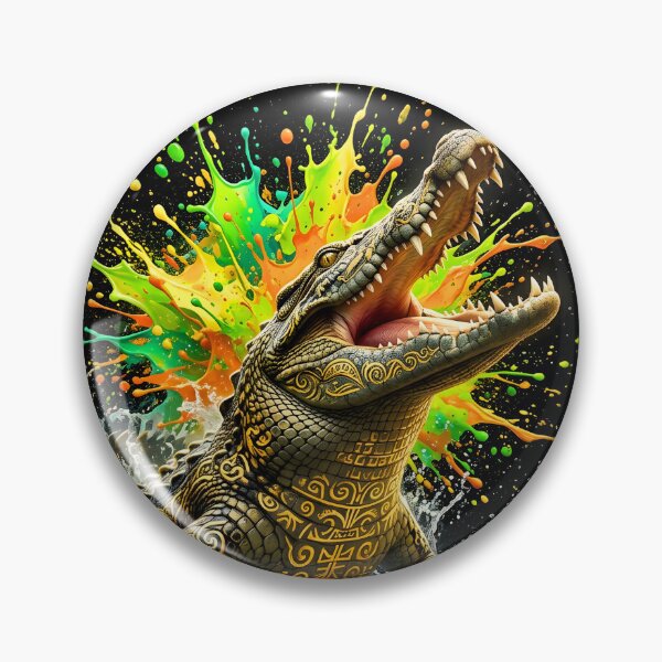 Item preview, Tribal Crocodile Neon Splash Art designed and sold by Vivanima.