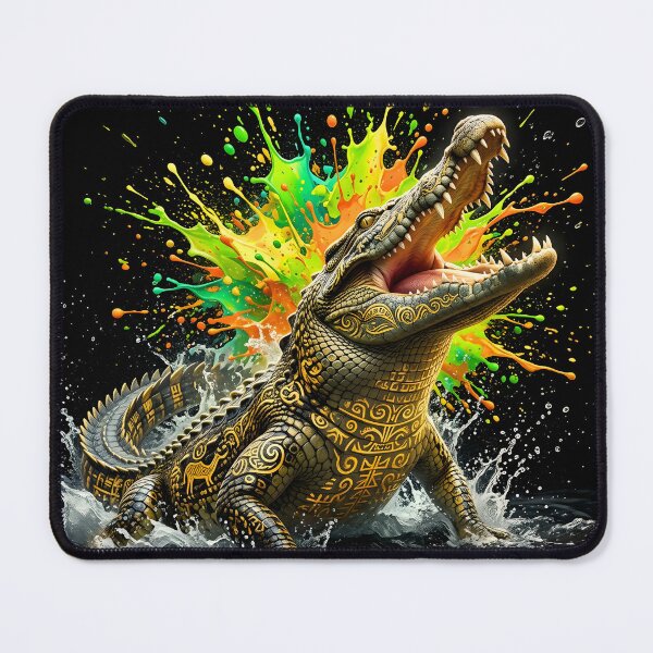 Item preview, Tribal Crocodile Neon Splash Art designed and sold by Vivanima.