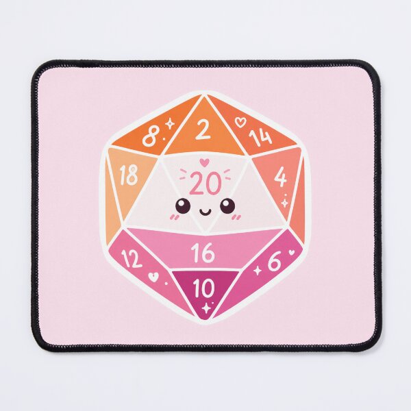 Item preview, lesbian flag d20 designed and sold by lilypadblue.