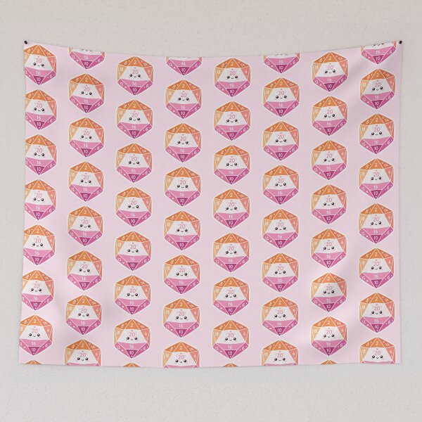 Item preview, lesbian flag d20 designed and sold by lilypadblue.