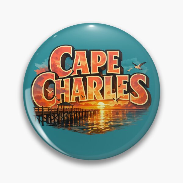 Item preview, Cape Charles Sunset Pier Coastal Vintage designed and sold by MythicCotton.
