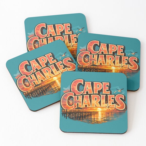 Item preview, Cape Charles Sunset Pier Coastal Vintage designed and sold by MythicCotton.