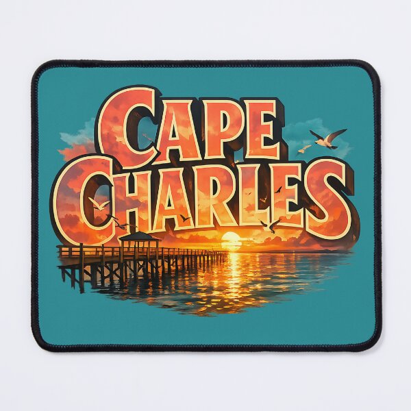 Item preview, Cape Charles Sunset Pier Coastal Vintage designed and sold by MythicCotton.