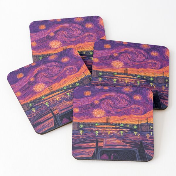 Item preview, Starry Night River Cruise: Van Gogh Inspired Cityscape designed and sold by Apex_Visuals.