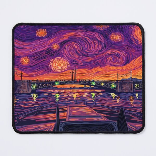 Item preview, Starry Night River Cruise: Van Gogh Inspired Cityscape designed and sold by Apex_Visuals.