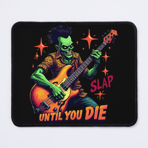 Item preview, Slap Until You Die - Vintage Psychobilly Zombie Bassist designed and sold by Hans-Design.