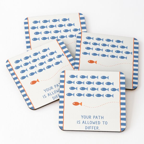 Item preview, Motivational Fish Art, Stripes Decor designed and sold by Studio pod Burom.