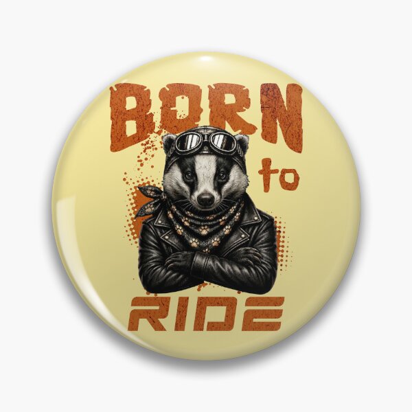 Item preview, Badger Biker Design – Born To Ride Funny Motorcycle Badger Print designed and sold by PixelsPaws.