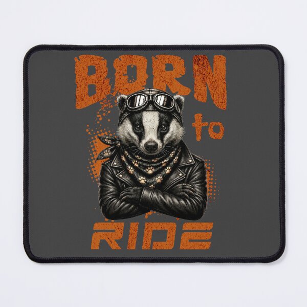 Item preview, Badger Biker Design – Born To Ride Funny Motorcycle Badger Print designed and sold by PixelsPaws.