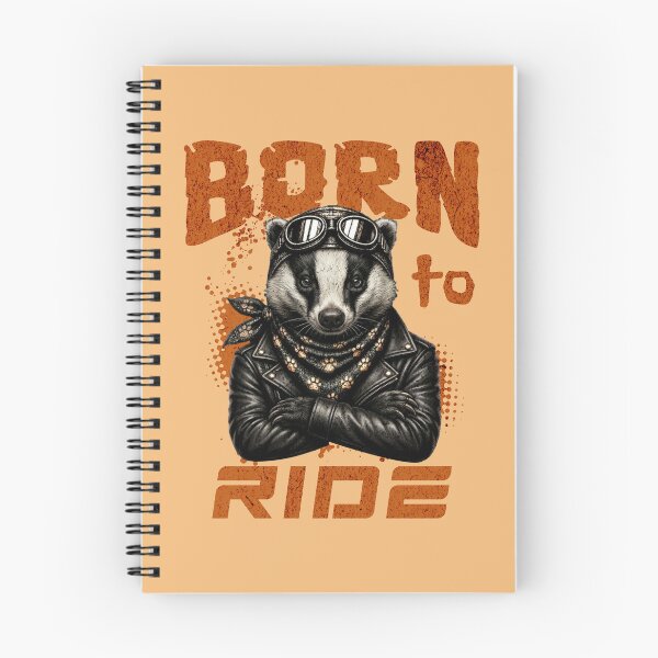 Item preview, Badger Biker Design – Born To Ride Funny Motorcycle Badger Print designed and sold by PixelsPaws.