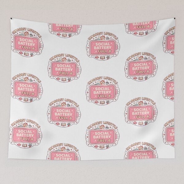 Item preview, Social Battery Full - Indoorsy Lifestyle Retro Emblem designed and sold by fit-and-fine26.