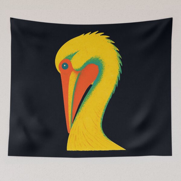 Item preview, Mod Nature Art No.4: Vivid Retro Pelican designed and sold by NO BEAVER NO PUNK.