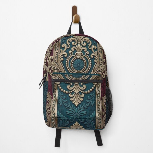 Item preview, Dark Turquoise & Burgundy Striped Gold Baroque designed and sold by DesignsByPrnces.