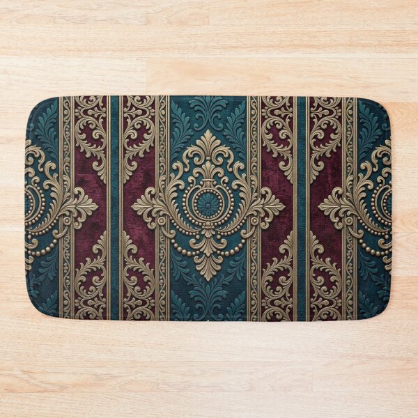 Item preview, Dark Turquoise & Burgundy Striped Gold Baroque designed and sold by DesignsByPrnces.