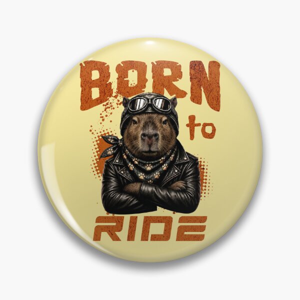 Item preview, Capybara Biker Design – Born To Ride Funny Motorcycle Capybara Print designed and sold by PixelsPaws.