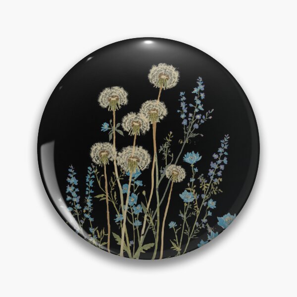 Item preview, Dandelion puff and blue flowers designed and sold by uunaa.
