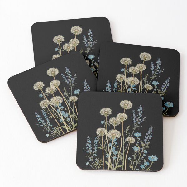 Item preview, Dandelion puff and blue flowers designed and sold by uunaa.