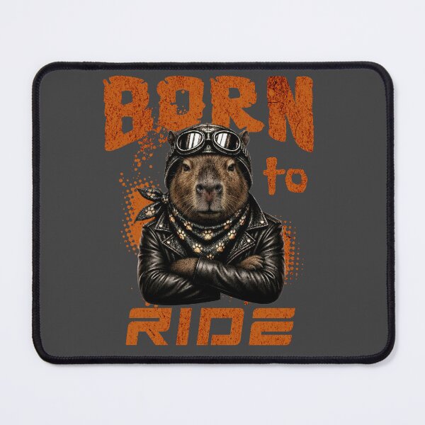 Item preview, Capybara Biker Design – Born To Ride Funny Motorcycle Capybara Print designed and sold by PixelsPaws.
