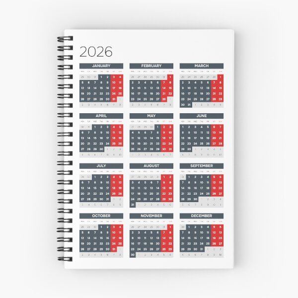 Item preview, English 2026 Vertical 3x4 Grid Yearly Calendar Template Minimalist Corporate Annual Wall Planner designed and sold by IuriiVlasenko.