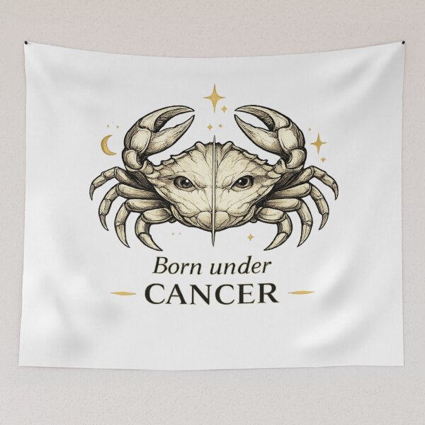 Item preview, Cancer Zodiac Crab | Born Under Cancer | Luxury Astrology Art | Celestial Horoscope Gift | Minimalist Star Sign Design designed and sold by Emoji Emblems.