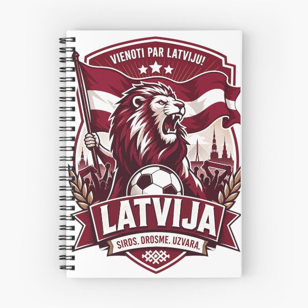 Item preview, Latvia Football Fans Emblem — Red & White Vector Badge Design designed and sold by Jandedan.