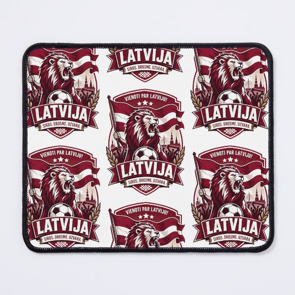 Item preview, Latvia Football Fans Emblem — Red & White Vector Badge Design designed and sold by Jandedan.