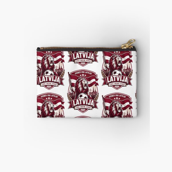 Item preview, Latvia Football Fans Emblem — Red & White Vector Badge Design designed and sold by Jandedan.