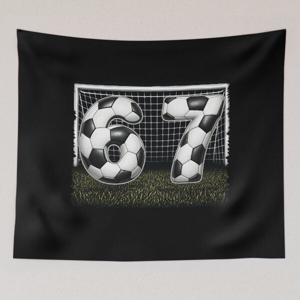 Item preview, 67 Meme Soccer Football Goal Funny Six Seven 67 Meme designed and sold by wtfbba.
