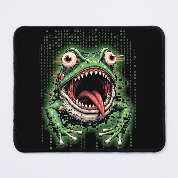 Item preview, Hacker Frog Glitch Binary Code Cyber Art designed and sold by PixelQ.