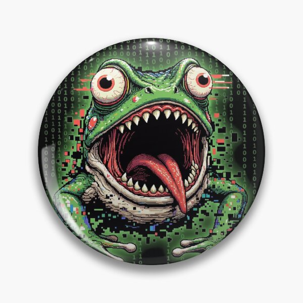 Item preview, Hacker Frog Glitch Binary Code Cyber Art designed and sold by PixelQ.