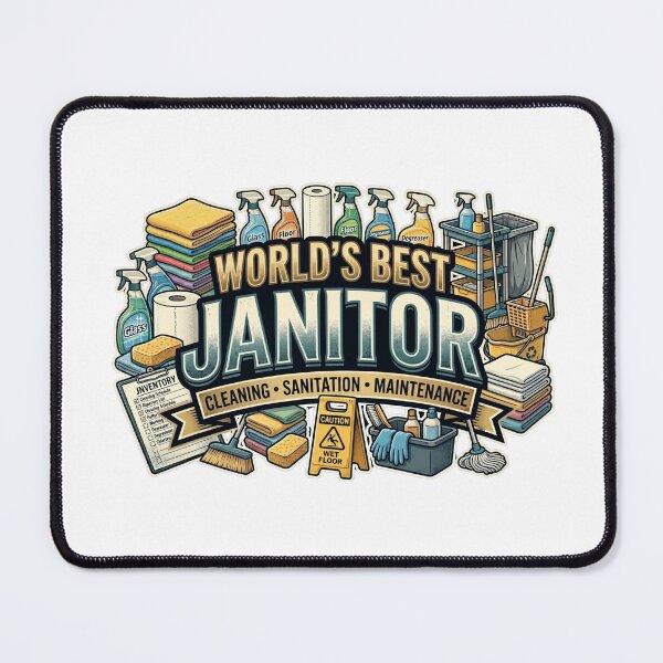 Item preview, World's Best Janitor Cleaning Sanitation Maintenance designed and sold by CdnVeteranGraphics .