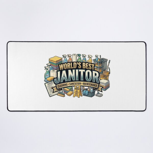 Item preview, World's Best Janitor Cleaning Sanitation Maintenance designed and sold by CdnVeteranGraphics .