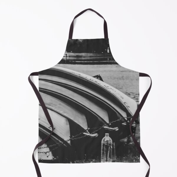 Item preview, Nostalgic Lakeside Rowboats: Monochrome Landscape Art designed and sold by Apex_Visuals.