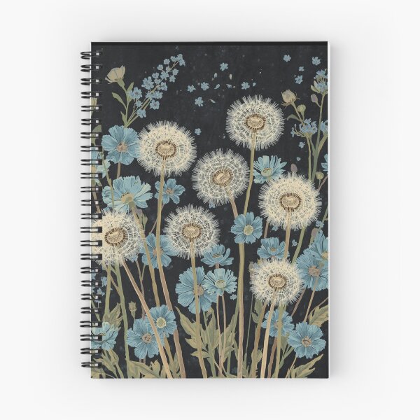 Item preview, Dandelion puff and blue flowers designed and sold by uunaa.