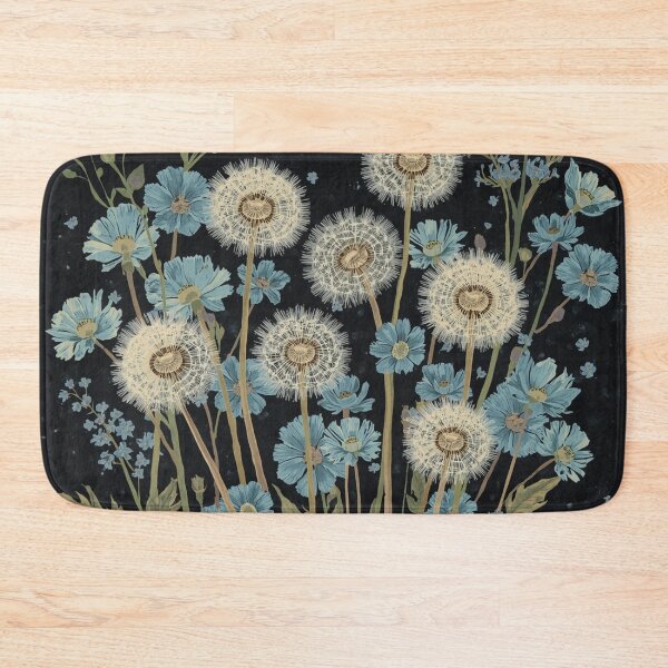 Item preview, Dandelion puff and blue flowers designed and sold by uunaa.