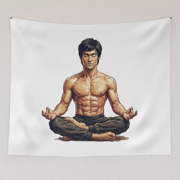 Item preview, Inspired Meditation Warrior Vintage Martial Arts Design designed and sold by UI Expert.