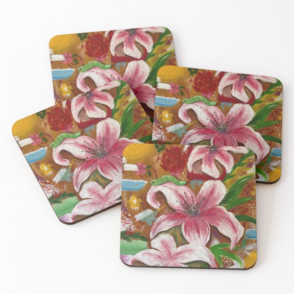 Item preview, pink lillies. designed and sold by phoebejayeart.