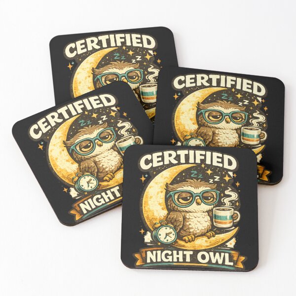 Item preview, Certified Night Owl Funny Owl Retro Cartoon Vintage T-Shirt Sticker designed and sold by Akter-sikder.