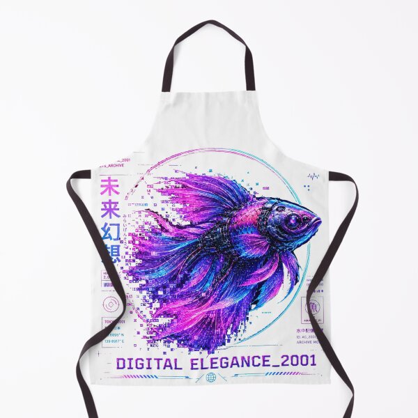 Item preview, Digital Elegance 2001 Cyber Betta Fish – Neon Biomechanical Aquarium Design designed and sold by FusiTink.