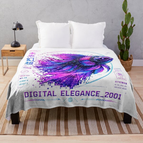 Item preview, Digital Elegance 2001 Cyber Betta Fish – Neon Biomechanical Aquarium Design designed and sold by FusiTink.