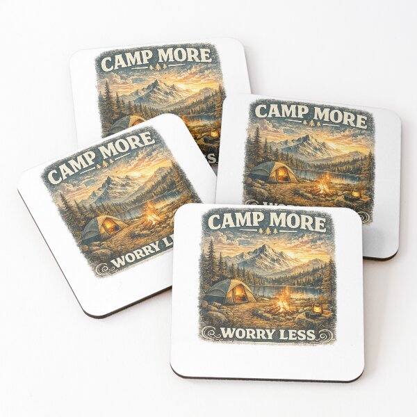 Item preview, Camp More Worry Less Vintage Camping Adventure Design designed and sold by Globivara Studio.
