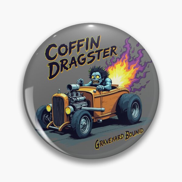 Item preview, Coffin Dragster Graveyard Bound - Lowbrow Hot Rod Art designed and sold by Hans-Design.