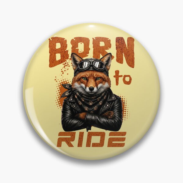 Item preview, Fox Biker Design – Born To Ride Funny Motorcycle Fox Print designed and sold by PixelsPaws.