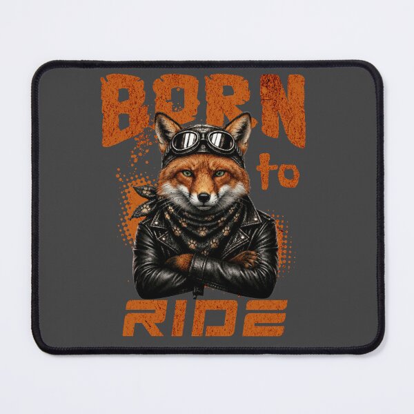 Item preview, Fox Biker Design – Born To Ride Funny Motorcycle Fox Print designed and sold by PixelsPaws.
