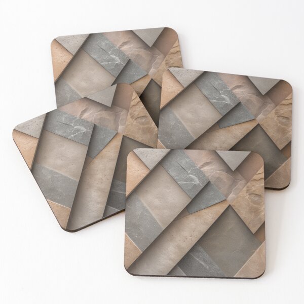 Item preview, Overlapping Angular Stone Slabs Grey Mosaic designed and sold by EnmarcArt.