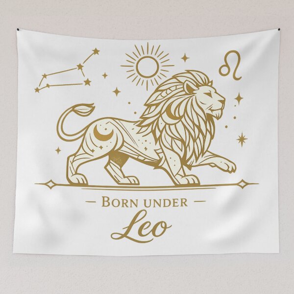 Item preview, Leo Zodiac Lion | Luxury Gold Astrology Wall Art | Born Under Leo Star Sign Design designed and sold by Emoji Emblems.