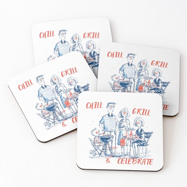 Item preview, Let's Chill, Grill & Celebrate Independence Day | Fourth of July  designed and sold by OutOfTheBubble.